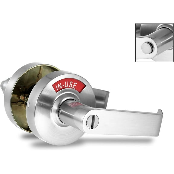 ADA Door Lock with Indicator in Satin Chrome - Right-Handed