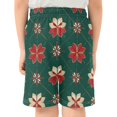 thumbnail image 3 of Red Flower Pattern Athletic Shorts Breathable with Comfort Fit Drawstring Casual Sweatshorts Medium, 3 of 9