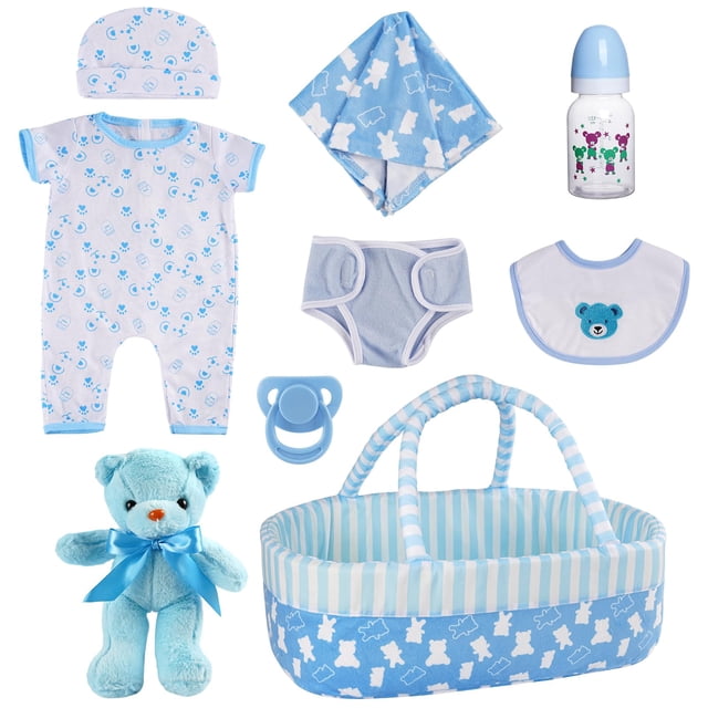 Set de ropa para muñecas Reborn BABESIDE para 43 a 56 cm con capazo