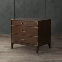 SAFAVIEH Couture Nisha Glam Nightstand with 3 Drawers, Brown