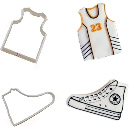

Basketball Jersey and Shoe Cookie Cutters (2 Pack)