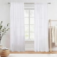 thumbnail image 1 of Horivan Set Of Two Sheer Curtain Panels Rod Pocket Light Filtering Window Drapes For Living Room Bedroom, 1 of 6