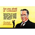thumbnail image 2 of Are you Afraid of Criticism? Poster Print by Unknown (18 x 24), 2 of 4