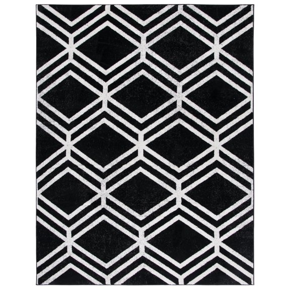 SAFAVIEH Adirondack Bailey Geometric Area Rug, Black/Ivory, 9' x 12'