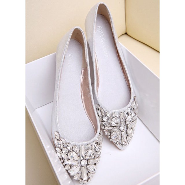 Chaussures Plates Décontractées pour Femmes à Paillettes à la Mode Sauvage Chaussures Pointues Confortables