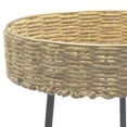 thumbnail image 2 of Benjara BM221092 Woven Rattan Round Tray Top Coffee Table with Tubular Legs, Black & Brown, 2 of 2