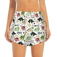 thumbnail image 4 of Lsque Cute Dinosaurs Printed Women's Running Shorts with Liner Pockets,Elastic Quick Dry Workout Athletic Gym Yoga Shorts,Womens High Waist Shorts-X-Large, 4 of 9