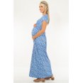 thumbnail image 3 of Mother Bee Maternity Short Sleeve Ruched Waist Faux Wrap Maxi Dress, 3 of 4