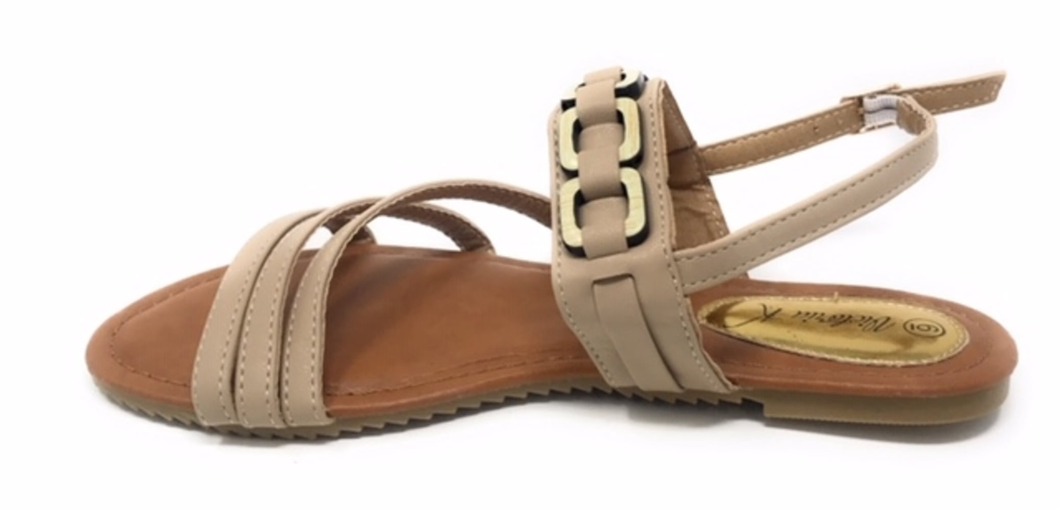 Victoria K Women's Front Straps And Link Chain Sandals