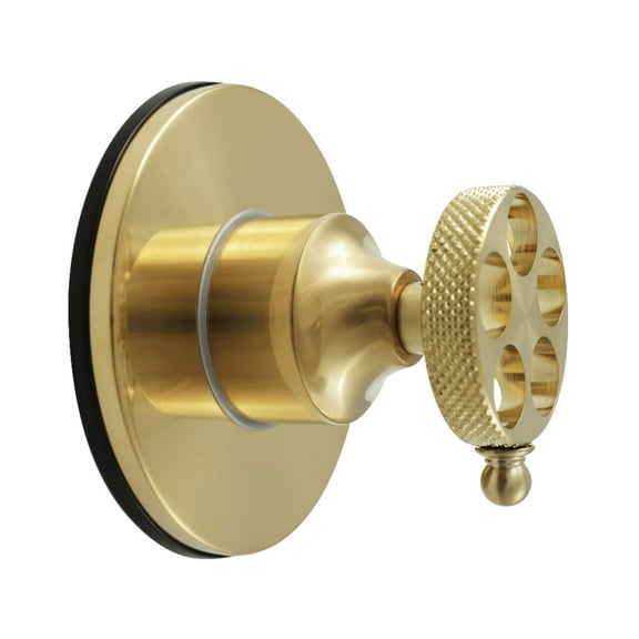 Kingston Brass KS3037RKX Webb Single-Handle Three-Way Diverter Valve with Round Trim Kit, Brushed Brass