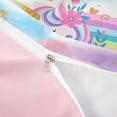 thumbnail image 4 of Metsweet Animal Unicorn Duvet Cover King, Kawaii Flower Rainbow King Bedding,Pink Reversible,3 Pieces,1 Duvet Cover and 2 Pillowcases, 4 of 6