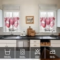 thumbnail image 4 of Red Heart-shaped Balloon4.4 Kitchen Curtains and Valances Set - 3 Piece Kitchen Curtains Sets with Valance for Windows Rod Pocket Machine Washable Kitchen Decor Decorations (54"x18"+2x27.5"x24"), 4 of 6