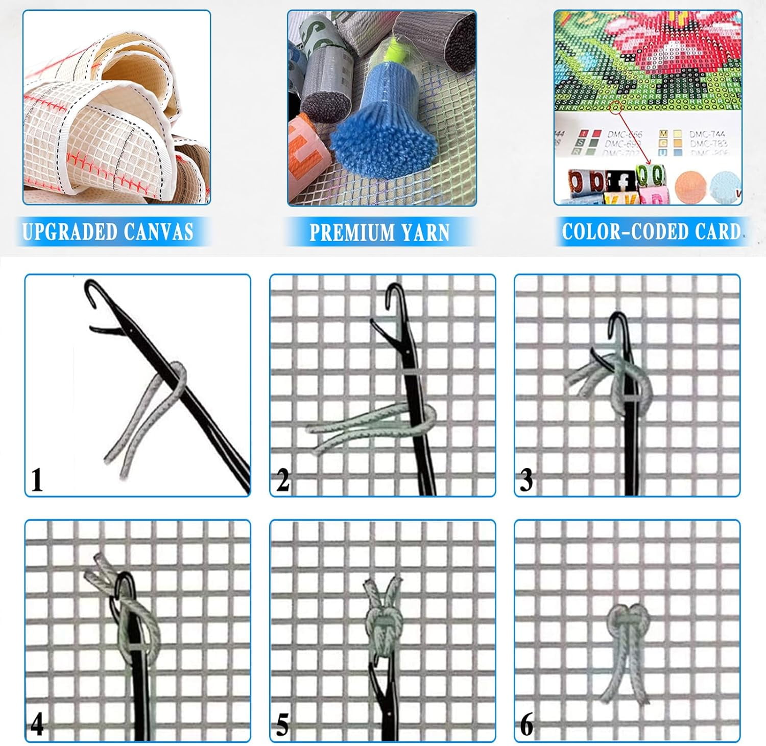 Latch Hook Rug Kit, Animal | Latch Hook Kits for Adults, Needlework Cushion Cover Hand Craft Crochet for Great Family Muiti-Size