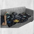 thumbnail image 5 of Saying Soft Flannel Fleece Throw Blanket, Thank You Universe Typography Galaxy Planets, Cozy Plush for Indoor and Outdoor Use, 70" x 90", Indigo Multicolor, by Ambesonne, 5 of 5
