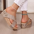 thumbnail image 6 of Fukaraa Platform Wedges Women Wide Width Spring Summer Casual Dressy Sandals, 6 of 9