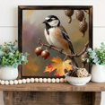 8x8 Inch Framed Wood Wall Art, Square Painting Featuring Songbird with ...