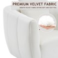 thumbnail image 6 of Ktaxon 360° Swivel Accent Armchair Velvet Upholstered Club Chair, Pumpkin Shape Sofa Corner Barrel Chair Off White (Metal Feet), 6 of 7