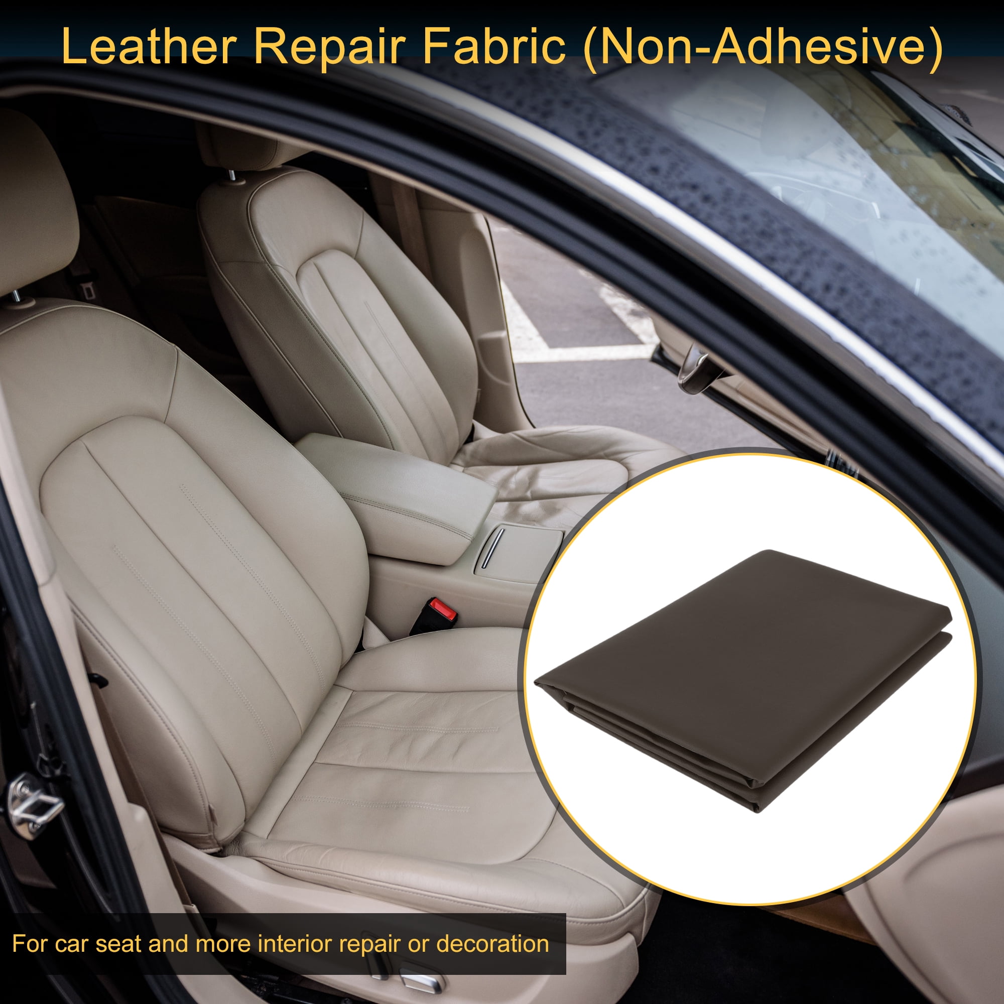 Unique Bargains Leather Fabric Upholstery Leather Repair Patch 91x137cm for Automotive Car Boat Seat Sofa Couches Chair Interior Trim DIY Brown 1 Pcs