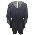 thumbnail image 6 of Womens Summer Rompers Trendy V Neck Ruffle Short Sleeve Drawstring Tummy Control Romper Batwing Sleeve Jumpsuits, 6 of 6
