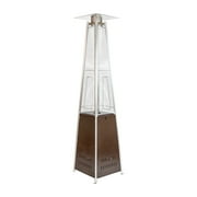 Flash Furniture Sol Patio Outdoor Heating-Bronze Stainless Steel Pyramid 42,000 BTU Propane Heater with Wheels for Commercial & Residential Use