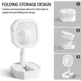 thumbnail image 3 of Ventilador pequeño silencioso retráctil y plegable, luz de noche de escritorio con carga USB, mini ventilador de mesa portátil para dormitorio, oficina y hogar, blanco, 3 of 4