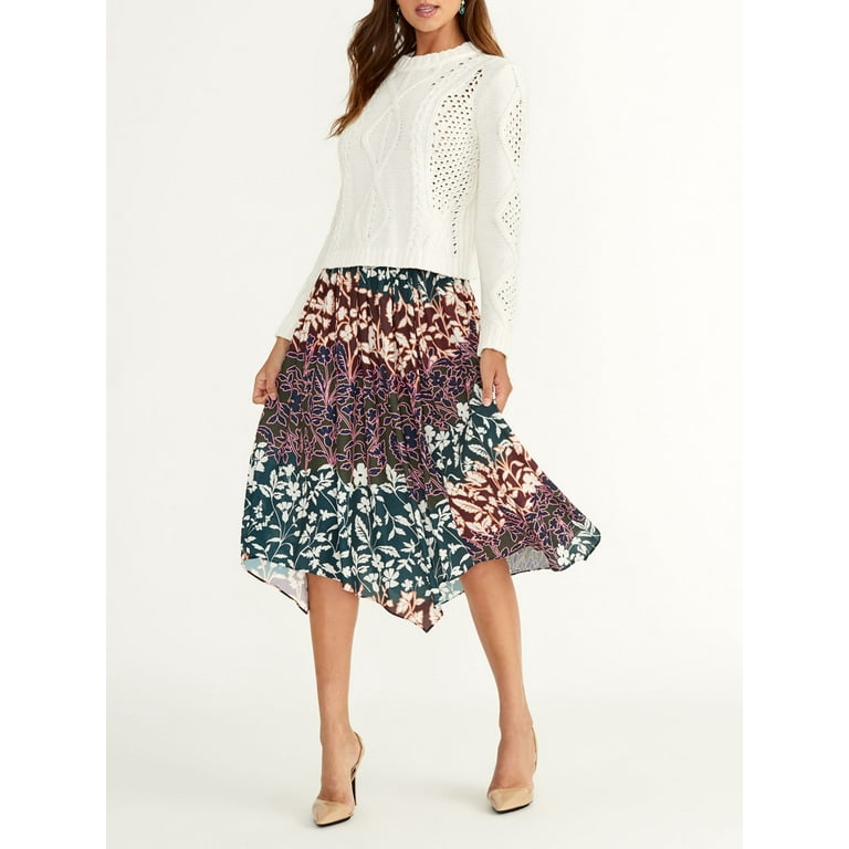 Rachel Rachel Roy Printed Pleated Eden Skirt - Walmart.com