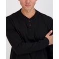 thumbnail image 4 of Real Essentials 3 Pack: Men's Cotton Long Sleeve Henley T-Shirt - Casual Work Activewear Tee (Available In Big & Tall), 4 of 5