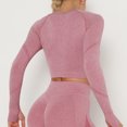 thumbnail image 2 of QRIC Women Workout Crop Top Seamless Shirt Athletic Long Sleeve Fitness Tight Tee, 2 of 6