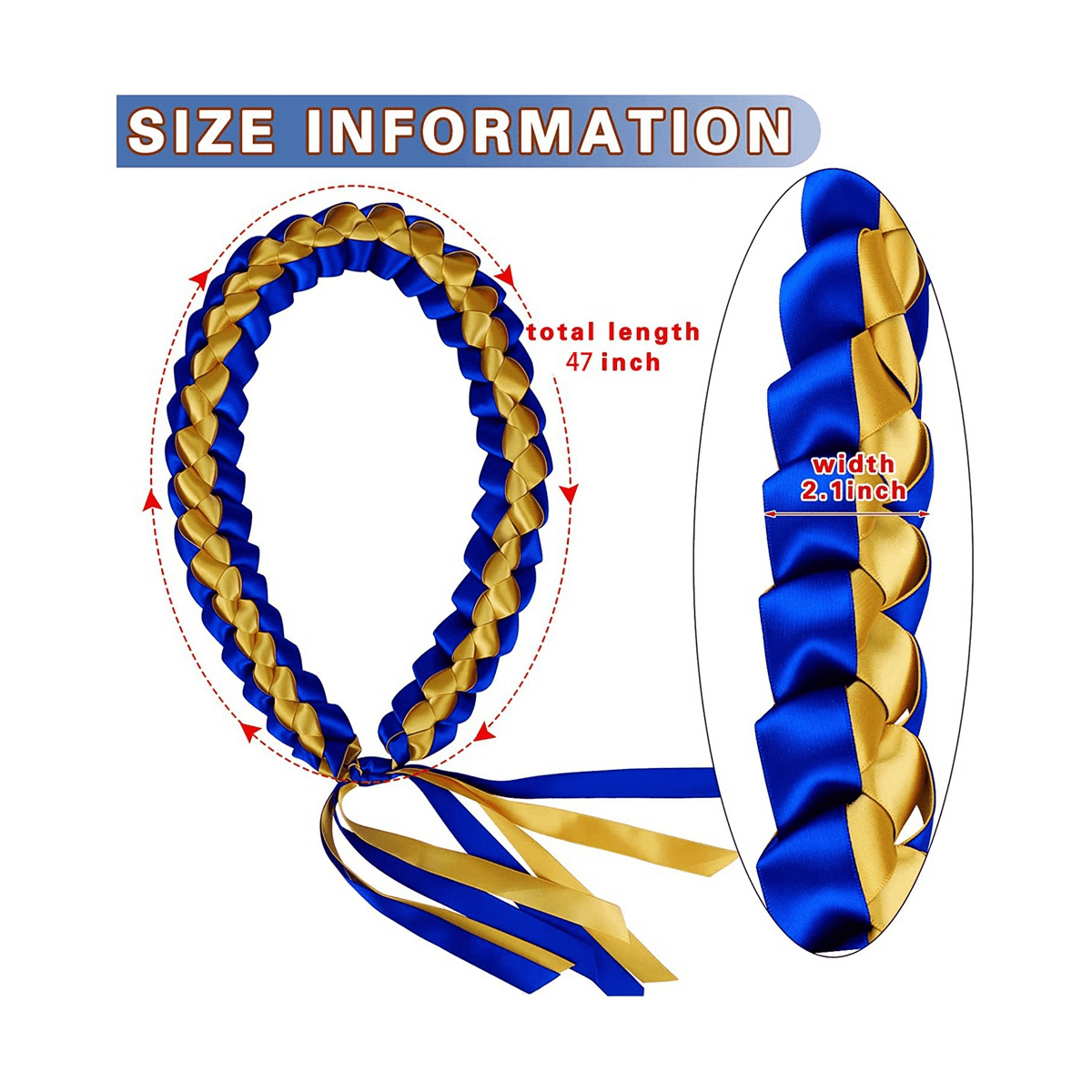 3PCS Graduation Leis 2023 Ribbon Leis for Graduation Braided Graduation