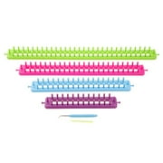 All Things You Multicolored Plastic Rectangle Long Looms, 4 Pieces