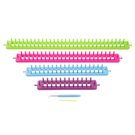 All Things You Multicolored Plastic Rectangle Long Looms, 4 Pieces