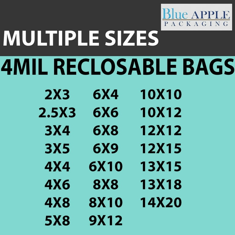 3 x 4 Clear Plastic Reclosable Zip poly Bags with Resealable  Lock Seal Zipper 1000 Pack : Industrial & Scientific