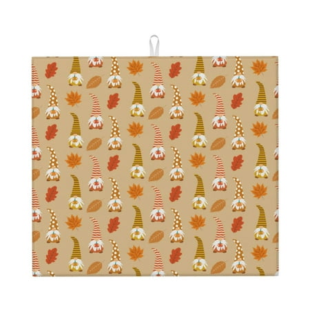 

Pofeuu Cute Thanksgiving Gnomes Print Ultra Water Absorbent Microfiber Dish Drying Mat Drying Mat for Kitchen Kitchen Counter Accessories