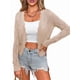 thumbnail image 3 of Chaqueta Cárdigan de Punto con Cuello en V y Larga para Mujer, Suéter Chal de Punto Sin Botones. Albaricoque L, 3 of 8