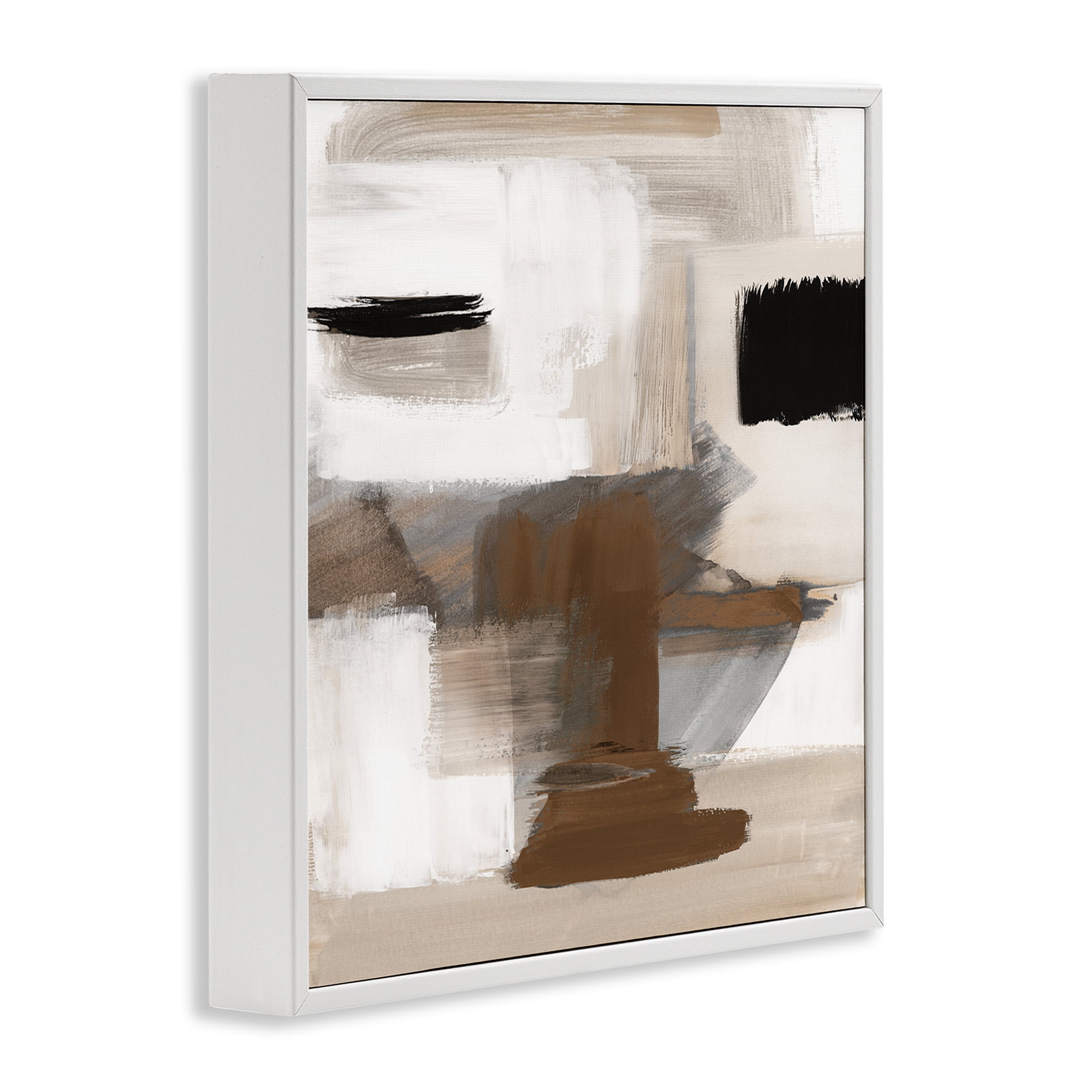 Stupell Industries Desert Impression Abstract Abstract Painting White Framed Art Print Wall Art, 12 x 12