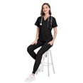 thumbnail image 1 of Conjunto de ropa de lavado de hospital, ropa de enfermera para quirófano de clínica oral, ropa de manga corta con cuello en V para cepillarse las manos, 1 of 6