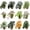 Green, variant on Mini Artificial Potted Plants Set Realistic Tropical Monstera Ivy UV Resistant Faux Mini Potted Greenery Leaves Plants Indoor for Home Office Desk Shelf Bathroom Jungle Hawaiian Party Décor Gifting