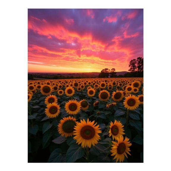 Diamond Art Kit for Adults, Sunflowers At Vibrant Sunset Diamond Painting for Adults Beginners, 5D DIY Diamond Art Painting Kits, Colorful Diamond Painting Craft for Home Decor 12x16