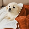 thumbnail image 4 of Moonlight20015 Sherpa Blanket Fluffy Plush Ultra-Soft Bed Blanket Reversible Queen Size Rust Color, 4 of 8