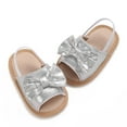 thumbnail image 3 of Zwiiyzr 2024 Baby Girls Sandals Infant Toddler Shoes Open Toe Ankle Strap Summer Outside Wear Non-Slip Breathable Sandals 6-12 Months Silver, 3 of 4