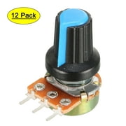 Uxcell 12packs 10K Variable Resistors Rotary Carbon Film Taper Potentiometer with Knobs