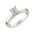 thumbnail image 2 of Ammo Jewel 2.3 Ct Emerald Cut Lab Created Diamond Engagement Ring - 14K White Gold Plated Rings for Her - Intricate Solitaire Flourishes - Perfect for Celebrating Eternal Devotion, 2 of 3