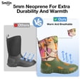 thumbnail image 4 of SMILIN Women's Rubber Garden Boots, Waterproof Insulated Rain Boots, Mid Height for Muck Mud Working Outdoor, Green, Size 11, 4 of 10