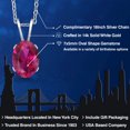 thumbnail image 2 of Gem Stone King 14K White Gold Red Created Ruby Pendant Necklace for Women | 0.85 Cttw | Gemstone July Birthstone | Oval 7X5MM | With 18 inch Silver Chain, 2 of 6
