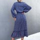 thumbnail image 4 of Vestido de mujer primavera/verano con cordones y cuello en V floral vestido suelto falda oscilante Wmkox8yi  FGJ1658, 4 of 6