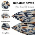 thumbnail image 4 of Waterproof Throw Pillow Covers Set of 2, 24x24 Inch Navy Blue Burnt Orange Botanical Decorative Pillowcases Outdoor Pillow Slip Cushion Covers Set for Couch Tent Palm Leaf Abstract, 4 of 7