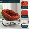 thumbnail image 6 of Outdoor Rocking Chair, Patio Oversized Wicker Egg Rocking Chair, Indoor & Outdoor Comfy Rocker Chair with Thick Cushion, Modern Lounge Chair for Balcony, Front Porch, Garden, Backyard, Deck, 6 of 13
