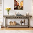 thumbnail image 4 of Tribesigns 70.8-Inch Solid Wood Long Console Table, Farmhouse Entryway Table with Storage, Narrow Sofa Table Grey Couch Table for Living Room Entryway Hallway (Gray), 4 of 7