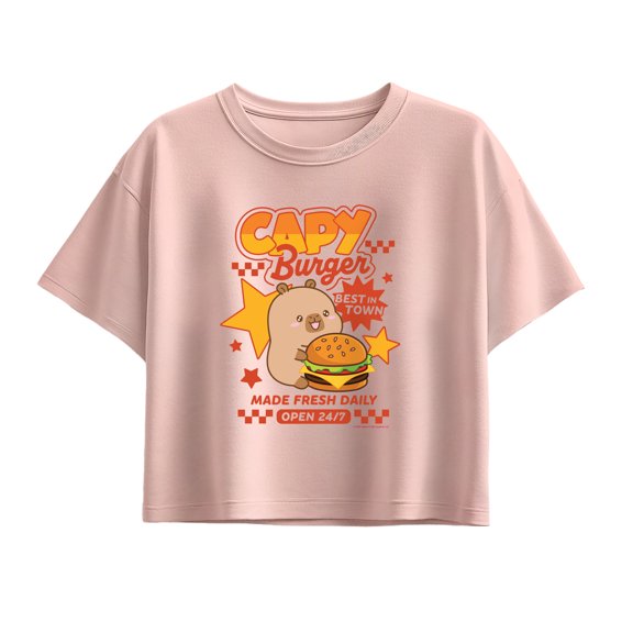 CapyFun - Capybara Burger - Youth Girls Boxy T-Shirt