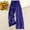Dark Blue, variant on Oplxuo Women's Shiny Wide Leg Party Pants Drawstring Casual High Waisted Lightweight Loose Palazzo Trousers with Pockets